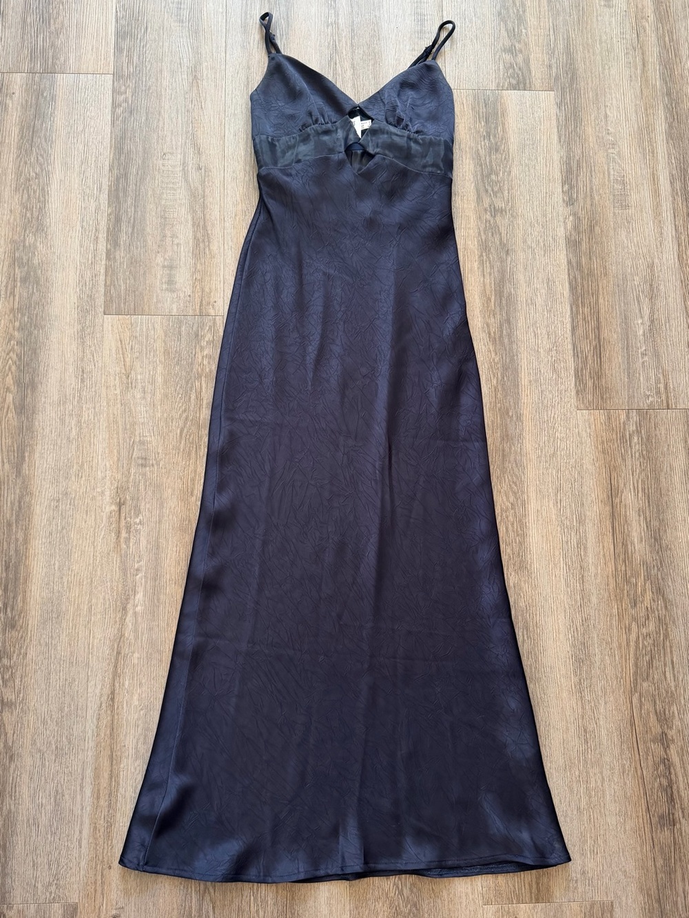 Princess Polly Navy Blue Sheer Panel V-neck Maxi Dress Women’s Size 2